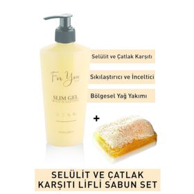 For You Gold İnceltici Sıkılaştırıcı Yağ Yakıcı Çatlak Karşıtı Selülit Kremi ve Kabak Lifli Sabun