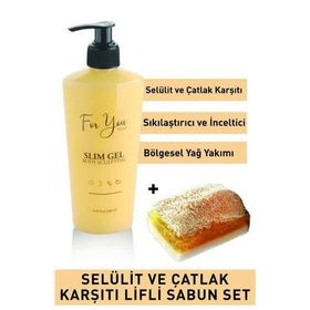 For You Gold İnceltici Sıkılaştırıcı Yağ Yakıcı Çatlak Karşıtı Selülit Kremi ve Kabak Lifli Sabun