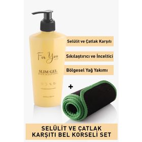 For You Gold Slim Jel İnceltici Sıkılaştırıcı Yağ Yakıcı Bölgesel İncelme Çatlak Karşıtı ve Selülit Kremi Set