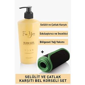 For You Gold Slim Jel İnceltici Sıkılaştırıcı Yağ Yakıcı Bölgesel İncelme Çatlak Karşıtı ve Selülit Kremi Set