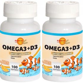 Force Nutrition Omega 3 D3 Portakal Aromalı 2x100 Kapsül Balık Yağı