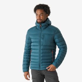 Forclaz MT500 Mavi -10 Derece Kuş Tüyü Şişme Kapüşonlu Erkek Outdoor Mont