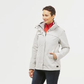 Forclaz Travel 100 Gri 3'ü 1 Arada Kadın Trekking Montu