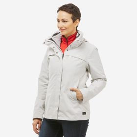 Forclaz Travel 100 Gri 3'ü 1 Arada Kadın Trekking Montu