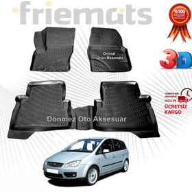 Ford C-max 2003-2010 Siyah 3D Havuzlu Paspas