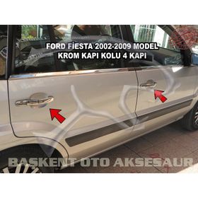 Ford Fiesta 2002 2008 Paslanmaz Çelik 4 Kapı Krom Kapı Kolu