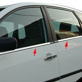Ford Fiesta 2002-2008 Paslanmaz Çelik 4 Parça Krom Cam Çıtası