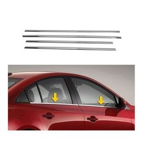 Ford Fiesta 2002-2008 Paslanmaz Çelik 4 Parça Krom Cam Çıtası