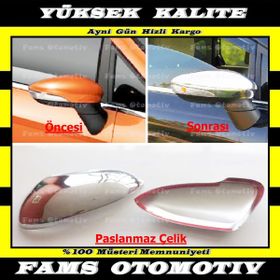 Ford Fiesta 2009-2017 Krom 2 Parça Ayna Kapağı