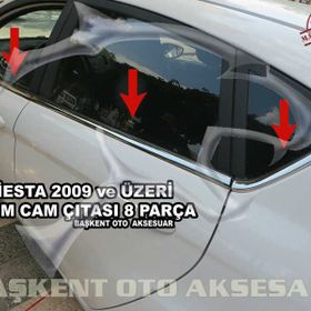 Ford Fiesta 2009-2017 Paslanmaz Çelik 8 Parça Krom Cam Çıtası