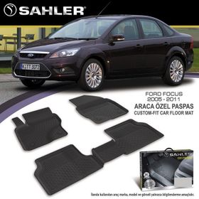 Ford Focus 2 2005-2010 Siyah 3D Havuzlu Paspas