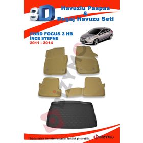 Ford Focus 3 Hb İnce Stepne 2011-2014 Bej Paspas ve Bagaj Havuzu