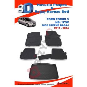 Ford Focus 3 Hb İnce Stepne 2011-2014 Paspas ve Bagaj Havuzu