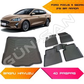 Ford Focus 4 4D Havuzlu 2015 Sonrası Paspas ve Bagaj Havuzu