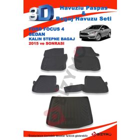 Ford Focus 4 Kalın Stepne Sedan 2015 ve Sonrası Paspas ve Bagaj Havuzu