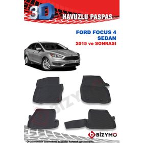 Ford Focus 4 Sedan 2015+ Premium 3D Bej Havuzlu Oto Paspas Bizymo