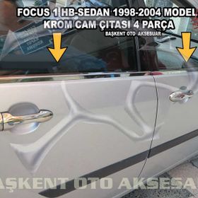 Ford Focus HB 1998-2005 Paslanmaz Çelik 4 Parça Krom Cam Çıtası