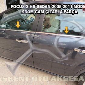 Ford Focus Sedan 2005-2011 Paslanmaz Çelik 4 Parça Krom Cam Çıtası