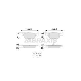 Ford Mondeo 2007/2011 1.6/1.8/.2.05cc 156.4x72x19/155,2x66,7x20 Ön Fren Diski