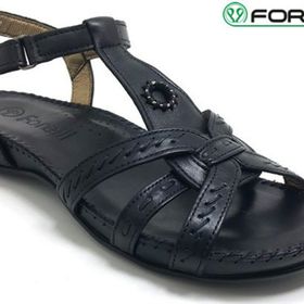 Forelli 23109 Siyah Kadın Deri Sandalet