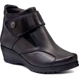 Forelli 25651-K Vionic Siyah Kadın Comfort Deri Hallux Bot