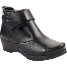 Forelli 25651-K Vionic Siyah Kadın Comfort Deri Hallux Bot