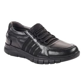 Forelli 29410-G Fulya Siyah Comfort Deri Kadın Ayakkabı