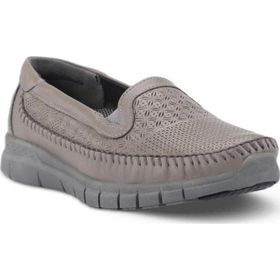 Forelli 29413 Eterna-G Gri Comfort Kadın Deri Ayakkabı