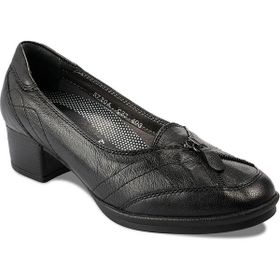 Forelli 57204-G PERLA Siyah Kadın Günlük Deri Comfort Ayakkabı