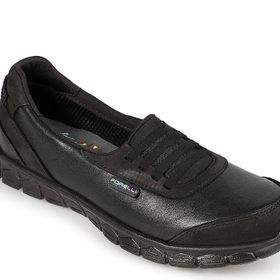 Forelli 61007 Siyah Deri Comfort Kadın Ayakkabı