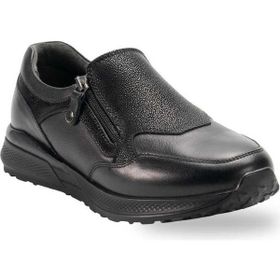 Forelli Dela 46710-G Siyah Kadın Günlük Deri Comfort Ayakkabı