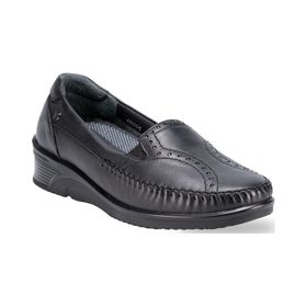 Forelli Erva 48006-G Siyah Kadın Günlük Deri Comfort Ayakkabı