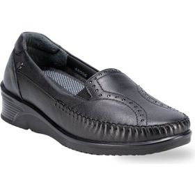 Forelli Erva 48006-G Siyah Kadın Günlük Deri Comfort Ayakkabı