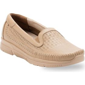 Forelli Eterna-G Bej Comfort Kadın Deri Ayakkabı