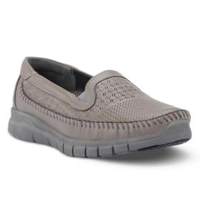 Forelli Eterna-G Gri Comfort Kadın Deri Ayakkabı