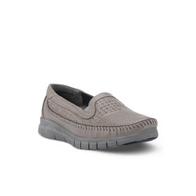Forelli Eterna-G Gri Comfort Kadın Deri Ayakkabı
