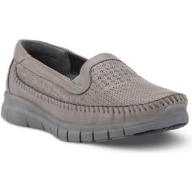 Forelli Eterna-G Gri Comfort Kadın Deri Ayakkabı