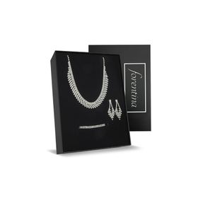 Forentina PS1408 Gümüş Kaplama Tasarım Kolye Küpe Set