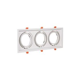 Forlife FL-2192 B AR111 Üçlü Metal Beyaz Kasa Vitrin Aydınlatma Armatür Kasası