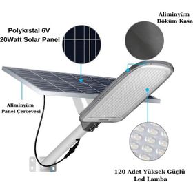 Forlife FL-3168 200 Watt 6500K Beyaz Solar Sokak Armatürü