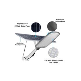 Forlife FL-3168 200 Watt 6500K Beyaz Solar Sokak Armatürü