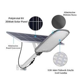 Forlife FL-3168 200 Watt 6500K Beyaz Solar Sokak Armatürü