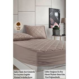 Formeya Alez Kahverengi %100 Pamuk Kapitone 80x180 cm Yatak Koruyucu Alez Fitted Çarşaf