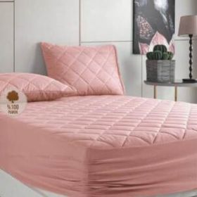 Formeya Alez Pudra %100 Pamuk Kapitone 100x200 CM Yatak Koruyucu Alez Fitted Çarşaf