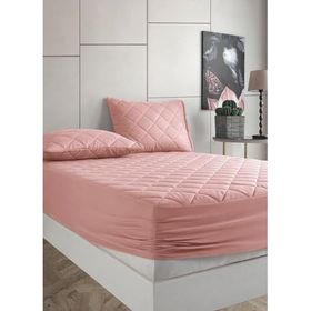 Formeya Alez Pudra %100 Pamuk Kapitone 90x190 cm Yatak Koruyucu Alez Fitted Çarşaf