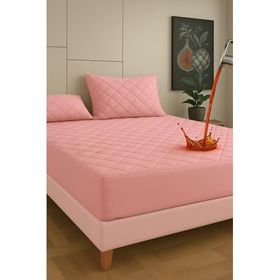 Formeya Alez Pudra %100 Pamuk Kapitone Sıvı Geçirmez 90x190 cm Alez Fitted Çarşaf