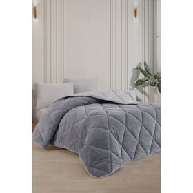 Formeya Çift Taraflı 220x240 cm Battal Boy Lüx Gri Welsoft Yorgan