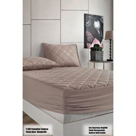Formeya Kahverengi %100 Pamuk Kapitone 90x190 CM Yatak Koruyucu Alez Fitted Çarşaf