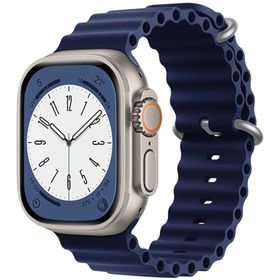 Forzacase FC006 Lacivert iOS Uyumlu Watch 9 41 mm Oluklu Ocean Silikon Kordon Kayış