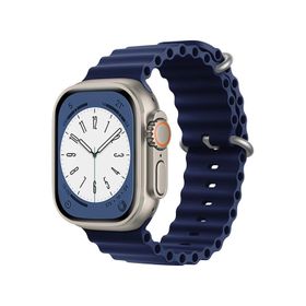 Forzacase FC006 Lacivert iOS Uyumlu Watch 9 41 mm Oluklu Ocean Silikon Kordon Kayış